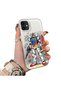 iPhone 12 Mini Compatible Hard Acrylic Back Silicone Edge Lens Protection Mechanical Robot Pattern Case