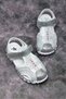 Girl's White Silver Children's Shoes with Glitter Detail and Velcro Comfortable Fit Sandals