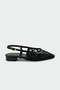Nopen Embroidery Detailed Black Women's Ballet Flats
