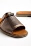 Genuine Leather Women's Flat Heels Slipper Copper Face Laser Printed - 2
