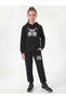 Kangaroo Pocket Hooded Girls' Tracksuit Set with Cat Print Detail - 4