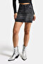 Women's Dark Smoked T2-2S6-1 Straight Shiny Stone Special Design Denim Skirt - 2