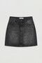 Women's Dark Smoked T2-2S6-1 Straight Shiny Stone Special Design Denim Skirt - 3