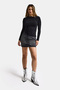 Women's Dark Smoked T2-2S6-1 Straight Shiny Stone Special Design Denim Skirt - 6