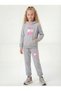 Kangaroo Pocket Hooded Lets Go Girl Printed Detailed Girls' Tracksuit Set - 2