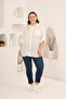 Embroidery Detailed Side Detail Slit Plus Size Shirt Ecru - 6
