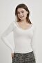 Collar Lace Detail Blouse Ecru