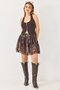 Belt piece Lace detailed Lined chiffon skirt black - 2