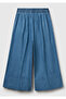Women's Light Blue Cotton Blend Front Pocketed Curled Hem Short Pants - 4