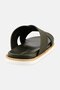 Men Slip On Cross Strap Arabic Sandals, Olive - 2