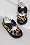 Girl's Leopard First Step Bowknot Ballerina Flats