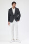 Pacune Men's Smoked Cotton Blend Slim Fit Stretch Fabric Stretchy Sports Blazer Jacket - 6