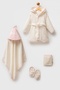 Licensed Baby Girl Cream Bathrobe Set 4 Pieces