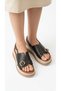 High-Heeled Ankle Buckle Women's Summer Sandals with Gold Buckle Detail on the Front - 6