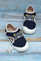 Girl's Navy Blue Teddy Bear Detailed Comfortable Fit First Step Sneaker - 3