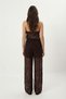 Women's Mandy Shorts a Lined Ç Floral Print Flock B Printed t Sheer Wide Leg Brown t Tulle Pantolo - 4