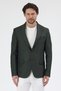 Fevual Men's Green Mono Collar Diagonel Patterned Slim Fit Blazer Sports Jacket - 6