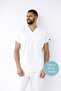 White Stretch Fabric Nurse Doctor Scrubs Unisex Surgical Set Scrubs Uniform - 4