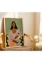 One Piece Living Room Office Decor Painting Book-Loving Girl Vrynt