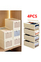 4 Pack Foldable Storage Bins Clear Window Lid Handle Washable Clothes Toys Books