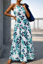 Women's Rope Strap Dress H Halter Neck D Patterned Long S Single Jersey - 3