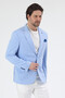 Jasto Men's Ice Blue Kendiri Patterned Knitted Fabric Slim Fit Slim Fit Blazer Jacket - 6