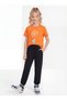 Round Neck T-Shirt and Long Sweatpants with Print Detail for Girls - Top and Bottom Set - 2