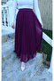 Chiffon Pleated Lined Skirt Purple Hnt1008 - 2
