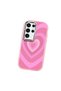 Pink Silicone Case Heart Pattern Compatible with Samsung Galaxy S24 Ultra Shock-Absorbing Camera Protection - 3