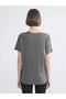 Gray Crew Neck Printed Women's T-Shirt (S6) - 4