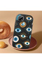 Realme C21 Compatible Shock-Absorbing Camera Protected Black Silicone Case with Evil Eye Bead - 2