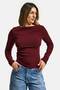 Women's Burgundy W5 100% Cotton Asymmetric Cut Stretchy Blouse Body - 5