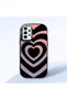 Samsung Galaxy A32 4g Compatible Shock-Absorbing Camera Protected Black Silicone Case Heart Pattern