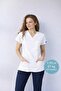 Top White Bottom Navy Blue Stretch Fabric Nurse Doctor Uniform Unisex Surgical Suit Scrubs Uniform - 4