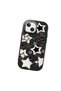 Black Silicone Case with Shock-Absorbing Camera Protections Compatible with iPhone 14 Plus/15 Plus Star Pattern - 3