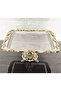 1 Piece Square Footed Silver Presentation Tray with Gold Rose Frame & Coffee & Cake/ Pastry Serving Tray 21 cm - 4