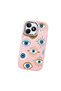 Realme Note 50 Compatible Shock-Absorbing Camera Protected Pink Silicone Case Evil Eye Charm - 3