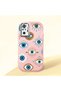 Redmi Note 10 Pro Compatible Shock-Absorbing Camera Protected Pink Silicone Case Evil Eye Charm