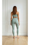 Stretchy Polyamide Sports Women's Casual Leggings Water Green - 4