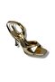 603-26 Shiny Glittery Leather Single Strap Heels for Women Sandals (10cm)