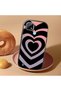 Realme C21 Compatible Shock-Absorbing Camera Protected Black Silicone Case Heart Pattern - 2