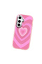 Pink Silicone Case Heart Pattern Compatible with Samsung Galaxy S24 Fe Shock-Absorbing Camera Protection - 3