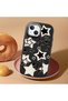 Black Silicone Case with Shock-Absorbing Camera Protections Compatible with iPhone 14 Plus/15 Plus Star Pattern - 2