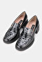 Women's Black Patent Leather Genuine Natural Leather Leather -41 Size Leop Leopard Printed Alin Heel Loaf Loafers Kabi - 2