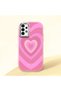 Samsung Galaxy A04S Compatible Shock-Absorbing Camera Protected Pink Silicone Case Heart Pattern