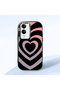 Vivo Y19S Gt Compatible Shock-Absorbing Camera Protected Black Silicone Case Heart Pattern