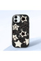 Samsung Galaxy A06 4g Compatible Shock-Absorbing Camera Protected Black Silicone Case Star Pattern
