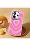Redmi Note 14 4g Compatible Shock-Absorbing Camera Protected Pink Silicone Case Heart Pattern - 3
