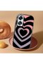 Oppo A60 Compatible Shock-Absorbing Camera Protected Black Silicone Case Heart Pattern - 2