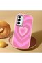 Pink Silicone Case Heart Pattern with Shock-Absorbing Camera Protections Compatible with Samsung Galaxy A15 4G/5G - 2